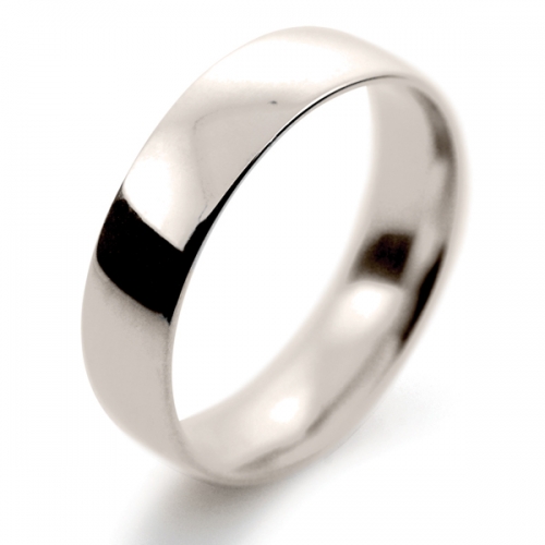 Court Light -  5mm (TCSL5 W) White Gold Wedding Ring Mens